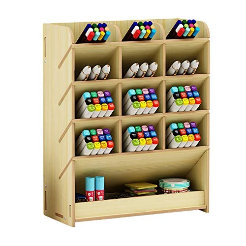 Houten Pen Houder Opbergdoos, Multifunctionele Bureau Organiser Bureau Tidy Pen Houder voor Thuis, Kantoor en School