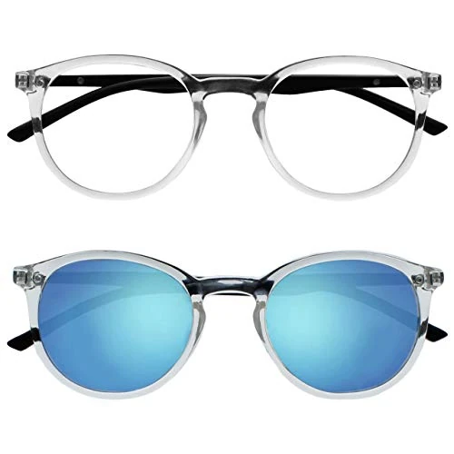Offerta a tempo: OPULIZE Met Pacco Doppio Occhiali Da Lettura Con Lettore Sole Grande Giro Chiaro Nero Uomo Donna Cerniere Molla RS60-C +1,50 - 11% da 14.16 € a 12.58 €