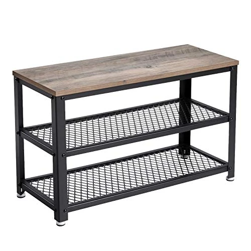 Offerta a tempo: VASAGLE Panca per Scarpe, Scaffale a 2 livelli, Organizzatore per Scarpe, 73 x 30 x 45 cm, per Ingresso, Soggiorno, Telaio in Acciaio, Stile Industriale, Gres e Nero LBS73MB - 27% da 49.99 € a 36.54 €