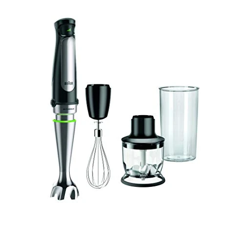 Braun Minipimer 7025 Handmixer 1000 W 3-delig (minizerkleiner 350 ml, staafmixer, 600 ml maatbeker), automatische snelheid, Active Blade-technologie