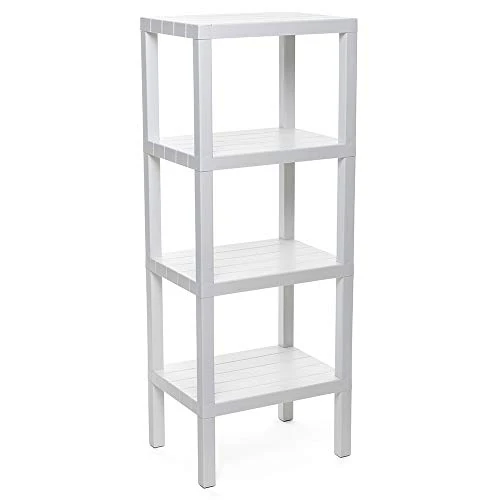 Limitiertes Angebot: TATAY Badregal mit 4 Ebenen | Feuchtigkeitsbeständig | Inklusive Schrauben & Quick Fix kompatibel | Für Innen- & Außenbereiche | Belastbar bis 40 kg – Modell Lombok – Weiß von 39.45 EUR auf 28.23 EUR (Spare 28%)