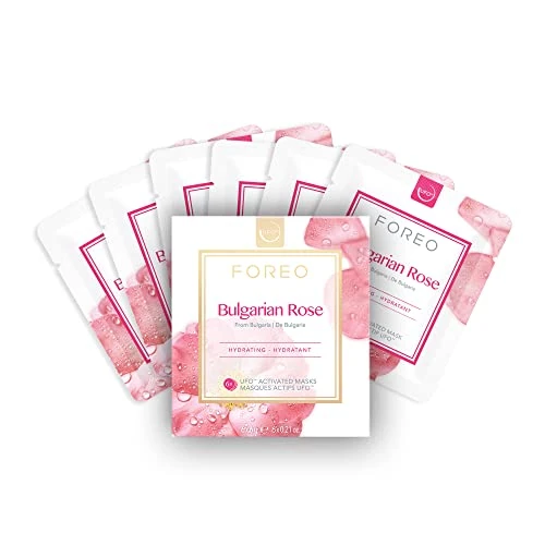Offerta a tempo: FOREO Bulgarian Rose, maschera viso UFO per pelle secca e spenta, confezione da 3, rimpolpante e lenitiva, rosa bulgara e olio di semi di jojoba, naturale e cruelty free, compatibile con UFO/UFO 2 - 41% da 25.00 € a 14.63 €