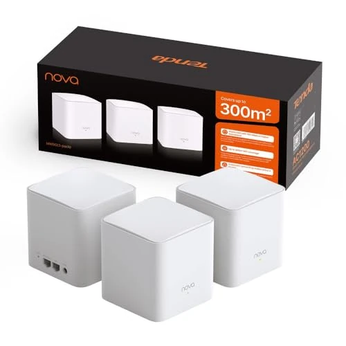 Tenda WiFi Mesh Nova MW5G AC 1200 - WiFi Mesh System (3-pack) - Whole Home Coverage - Dual Band - Compatible with Any Fiber Box - 3 Pack