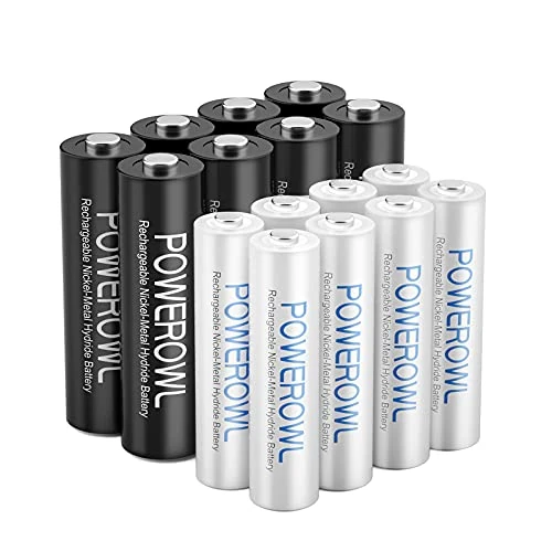 Oferta limitada: POWEROWL 16 Piezas Pilas Recargables AA y AAA, Alta Capacidad 8 X Pila Recargables AA 2800mAh y 8 X Pilas Recargable AAA 1000mAh 1.2V Ni-MH Pilas de 18.99 € a 18.99 € (ahorro 0.00%)
