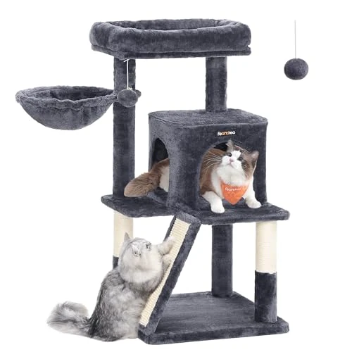 Limited-time offer: Feandrea Cat Tree Tower, Widened Perch for Large Cats, Smoky Grey PCT51GV1 from 42.99 GBP to 42.99 GBP (save 0%)