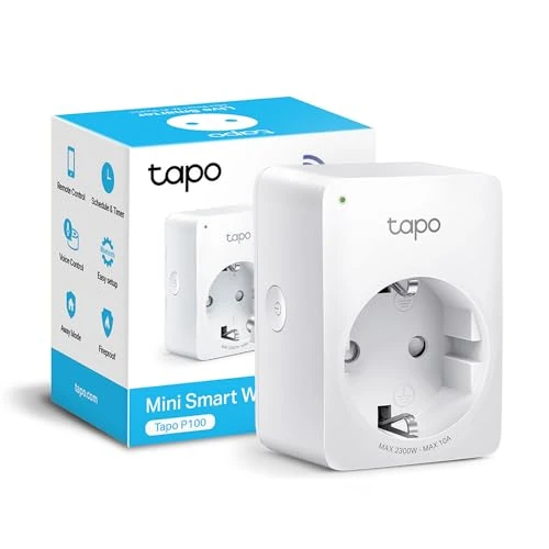 Tapo P100 Presa Intelligente WiFi Smart Plug, Compatibile con Alexa e Google Home, Programmazione, Controllo Remoto tramite APP, 10A, 2300W
