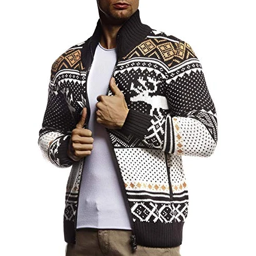 Offerta a tempo: Leif Nelson Giacca Uomo in Maglia Cardigan Colletto alla Coreana #NV N # #NV - 42% da 64.99 € a 37.99 €