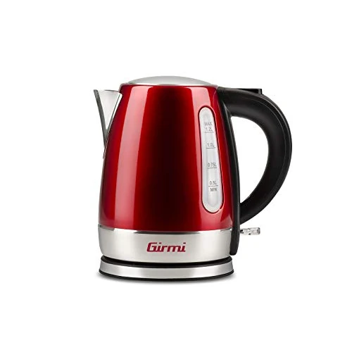 Girmi Electric Kettle, 1.2L, 1630W, Red, Overheat Protection, Cordless, Automatic Shut Off