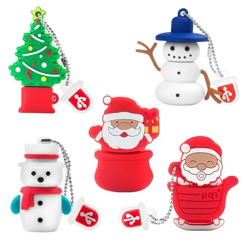 Oferta limitada: Memoria USB Navideña de 16GB 5 Piezas Regalos de Año Nuevo para Familia y Amigos, BorlterClamp Lindo Unidad Flash USB Pendrive Estilos de Papá Noel Muñeco de Nieve y árbol de Navidad de 29.98 EUR a 29.98 EUR (ahorro 0%)