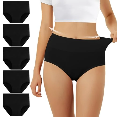 Offerta a tempo: FALARY Mutande Vita Alta Donna in Cotone, Pacco da 5 - 40% da 25.99 € a 15.47 €
