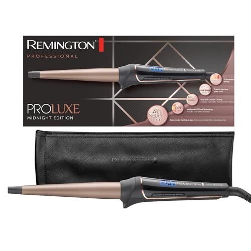Offerta a tempo: Remington Arricciacapelli - Ricci grandi Onde naturali, 25-38 mm – A Cono, Tecnologia OPTIheat per risultati duraturi; Imp. Pro+ per styling delicato; Display dig, Riscaldamento Fast, ProLuxe CI91W1B - 9% da 57.00 € a 51.80 €