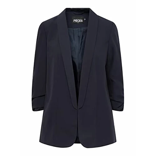 PIECES Pcboss 3/4 Blazer Noos Blazer, Azul (Azul Oscuro), XS para Mujer