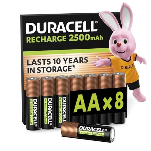 Zeitlich begrenztes Angebot: DURACELL AA Wiederaufladbare Batterie (8 Stück) 1.2V, 2500 mAh NiMH von 27.99 € auf 27.99 € (0.00% Rabatt)