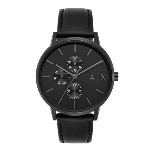 Offre limitée : Armani Exchange montre pour homme, mouvement chronographe et boîtier de 42 mm avec bracelet en acier inoxydable, cuir ou silicone, Noir de jais, 42MM de 122.40 EUR à 85.68 EUR (remise 30%)