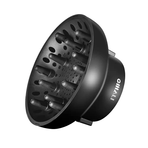 Offerta a tempo: GIHALI universale dei capelli diffusore forte holding" adattabile per asciugacapelli con da 4,4 cm a 6,6 cm per ricci o capelli mossi, Diffusore per capelli ricci, phon, compatibile (Nero) - 0.00% da 21.99 € a 21.99 €