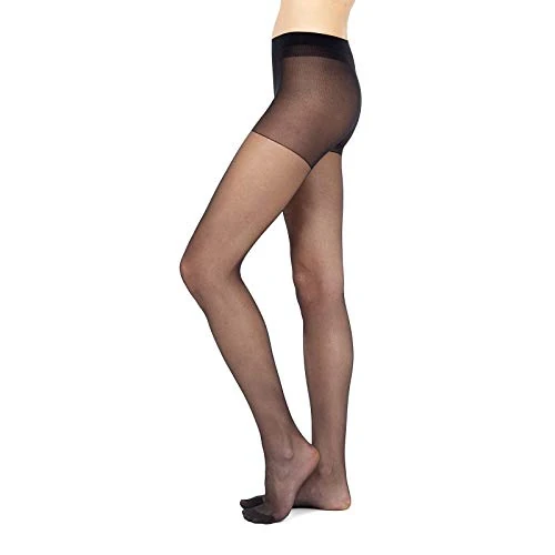 LIEMI Pօmpea Collant Donna VANI 20 Den – Opaco & Velato, Corpino Rinforzato, Cinturino Soft Che Non Segna, Punte Invisibili Rinforzate – Comfort Quotidiano, L, Nero, 1 Paio