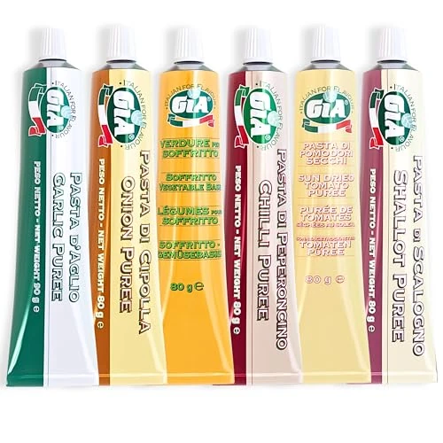Offerta a tempo: GIA Mix Tubetti 6 Gusti Pronti all'Uso, a Crudo o in Cottura, Anti-Spreco | Peperoncino, Verdure per Soffritto, Aglio, Cipolla, Scalogno, Pomodori Secchi - Senza Glutine, Confezione Riciclabile - 0.00% da 15.99 € a 15.99 €