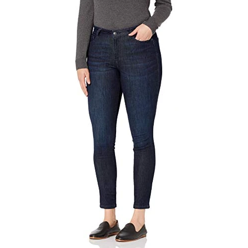 Limitiertes Angebot: Amazon Essentials Damen Kurvige Skinny-Jeans Mit Mittelhohem Bund - Auslaufmodell, Dunkle Waschung, 34 Kurz von 17.80 EUR auf 16.12 EUR (Spare 9%)