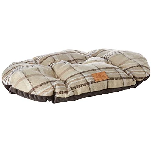 Ferplast Cuscino imbottito per cani e gatti SCOTT 55/4, Double-face, Scozzese, Soffice velluto, Lavabile, Marrone
