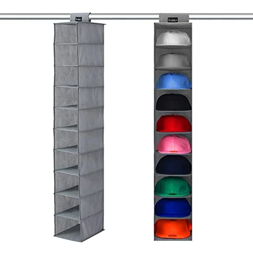 Offerta a tempo: VAESIDA Porta Cappelli, Organizer per Armadio Pieghevole da Appendere, Portaoggetti per Cappelli da Baseball e Berretti, Con 10 Ripiani, Organizzatore Armadio Adatto a Tutti i Tipi di Cappelli - 24% da 18.99 € a 14.49 €
