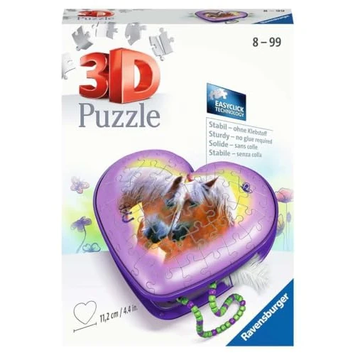 Offre limitee: Ravensburger 3D Puzzle 11171 - Herzschatulle Pferde - 54 Teile - Aufbewahrungsbox für Pferde-Fans AB 8 Jahren: Erlebe Puzzeln in der 3. Dimension de 13.58 EUR a 9.50 EUR (economie 30%)