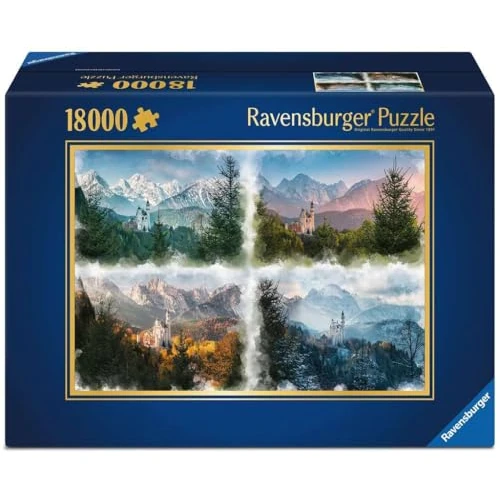 Limited offer: Ravensburger Neuschwanstein Castle Through The Seasons Jigsaw Puzzle - 18,000 Piece Adult Puzzle | Handcrafted Precision | Durable Blueboard | Perfect Interlocking Fit | Climate Pledge Friendly from 249.99 EUR to 169.82 EUR (save 32%)