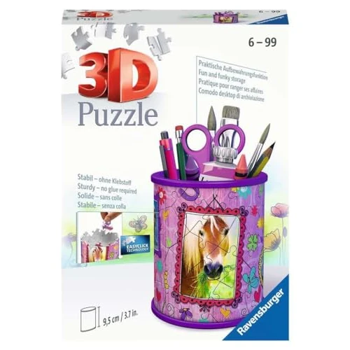 Offerta a tempo: Ravensburger 3D Puzzle 11175 - Utensilo Pferde - 54 Teile - Stiftehalter für Tier-Fans ab 6 Jahren, Schreibtisch-Organizer für Kinder: Erlebe Puzzeln in der 3. Dimension — 25% da 17,85 € a 13,32 €