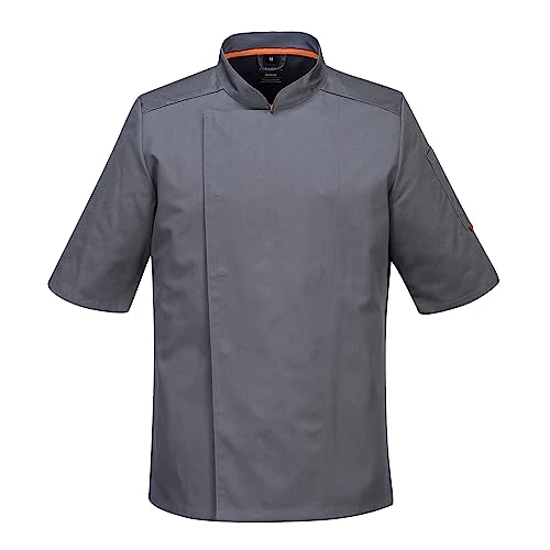 Portwest - Giacca da cucina a maniche corte MeshAir Pro Chef, colore: Grigio ardesia - 2XL