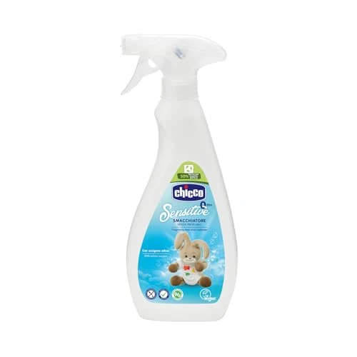 Chicco Sensitive Smacchiatore senza Profumo con Ossigeno Attivo, Rimuove Macchie, anche per Tessuti Colorati, 0+ Mesi, 500 ml
