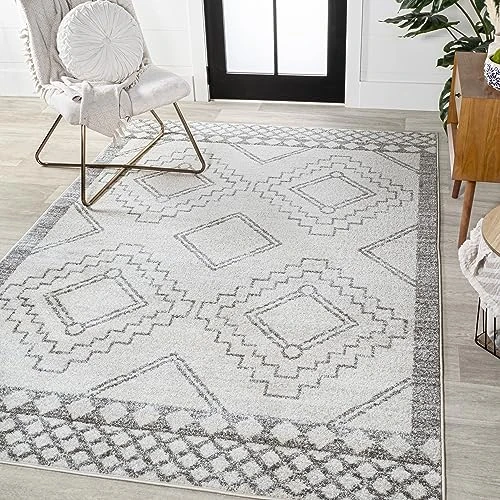 Offerta a tempo: JONATHAN Y MOH200B-8 Amir Maroccan Beni Souk Interior Area tappeto, bohémien, scandinavo, pulizia di transizione facile, camera da letto, soggiorno, non spargimento, crema/grigio, 240 cm X 300 cm - 48% da 93.64 € a 49.07 €