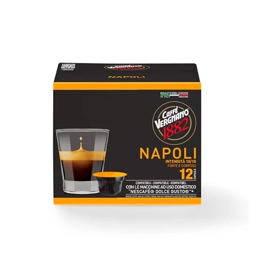 Caffè Vergnano 1882 Capsule Caffè Compatibili Nescafé Dolce Gusto Napoli, Confezione da 12 Capsule