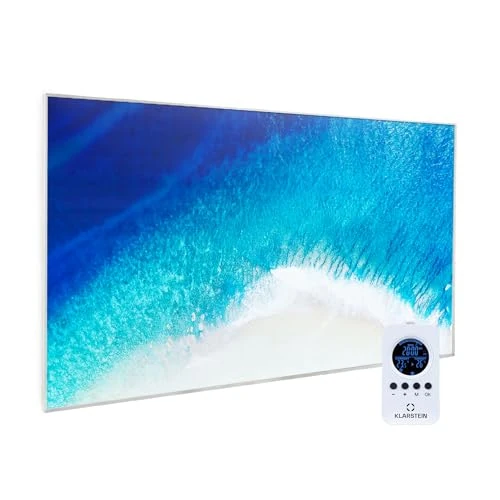 Offerta a tempo: Klarstein Wonderwall Art Pannello Riscaldante a Infrarossi 600W, Riscaldatore Elettrico da Parete con Telecomando e Rilevamento Finestre Aperte, Riscaldamento Bagno Senza CO2, Design Artistico - 5% da 127.56 € a 121.18 €