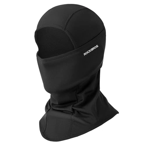 ROCKBROS Balaclava Ski Mask Windproof Cycling Thermal Neck Gaiter Full Face Mask Warm Polar Fleece Headwear Mulfifunctional Scarf Skiing Motorcycling Fishing Black
