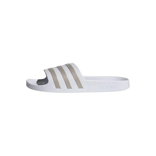 Zeitlich begrenztes Angebot: adidas Unisex-Adult Adilette Aqua Sandal, Footwear White/Platin Metallic/Footwear White, 43 1/3 EU von 23.00 € auf 17.99 € (22% Rabatt)