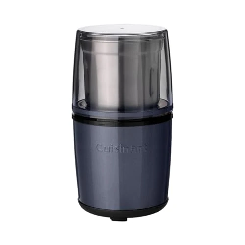 Cuisinart Moulin à épices électrique - Moulin à café, à noix, à graines pour la cuisine - Électrique - Deux bols en acier inoxydable avec couvercles de rangement - Lavable au lave-vaisselle - Bleu