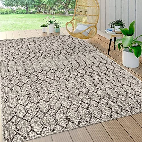 Zeitlich begrenztes Angebot: JONATHAN Y SMB108E-9 Ourika Marokkanischer Geometrischer Strukturierter Webteppich für den Innen-/Außenbereich, 270 cm x 370 cm, pflegeleicht, Wohnzimmer, Garten, Nicht fusselnd, Hellgrau/Schwarz von 200.70 € auf 200.70 € (0.0