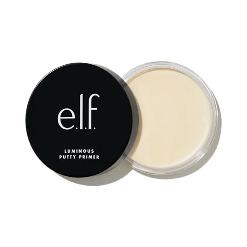 e.l.f, Luminous Putty Primer, perfezionante, leggero, setoso, a lunga tenuta, idrata, crea una base liscia, illumina, rimpolpa, infuso con acido ialuronico e collagene vegano, 21 g