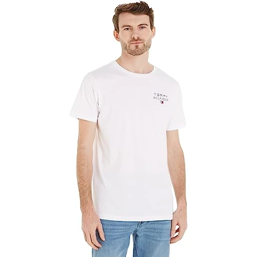 Limited offer: Tommy Hilfiger Men's Lounge Chest Logo T-Shirt, White, L from 47.00 EUR to 47.00 EUR (save 0%)