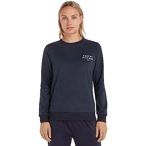Offerta a tempo: Tommy Hilfiger Donna Felpa Track Top Scollo Rotondo, Blu (Desert Sky), XL - 42% da 69.90 € a 40.66 €