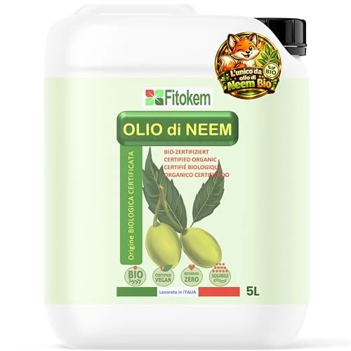 Offerta a tempo: Fitokem Olio di Neem per Piante da Olio di Neem Puro Biologico 5 Litri Concentrato Solubile 100% Naturale per Orto Prato Giardino Anti Afidi Cocciniglia Pidocchi Cimici Bruchi Moscerini Piante - 0.00% da 72.95 € a 72.95 €