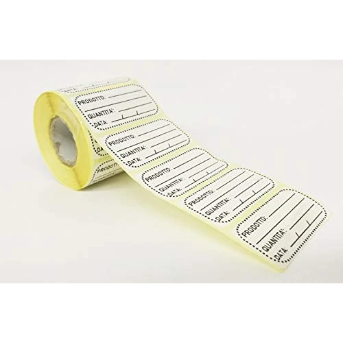 Lot de 1000 étiquettes de congélation à rouleau adhésifs, 25 x 50 mm, avec fiche produit, quantité et date