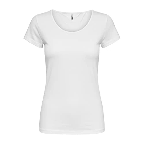 Offerta a tempo: Only Onllive Love Life Basic - Maglietta da Donna, Bianco, L - 57% da 13.99 € a 6.00 €