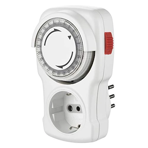 Oferta limitowana: Electraline 58113 mechaniczny programator czasowy, włoska wtyczka, 10 A, gniazdko z zestykiem ochronnym + 10 A, biały z 46.30 zł na 46.30 zł (oszczędź 0.00%)