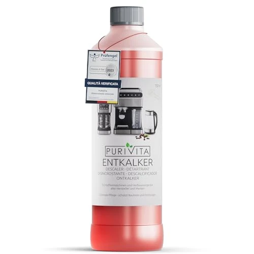 Offerta a tempo: PURIVITA® Universale Decalcificante Macchina Caffè [750ML] - Anticalcare Pulizia Macchine Caffe - Liquido Disincrostante per i Modelli Delonghi, Nespresso, Dolce Gusto, Lazzata & Altri Ancora - 0.00% da 8.99 € a 8.99 €