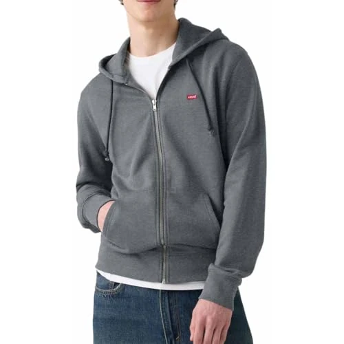 Levi's Zip Up Felpa Uomo, Charcoal Heather Xx, L