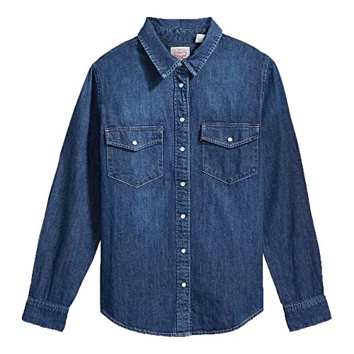 Limited offer: Levi's Essential Western Dress Shirts Women Blue - XS - Shirts Shirt from 85.00 EUR to 47.40 EUR (save 44%)