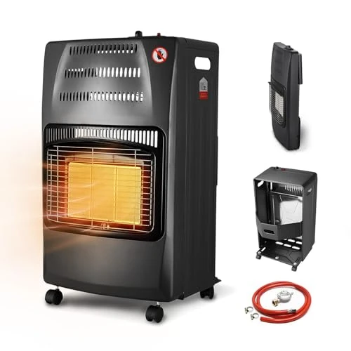 Offerta a tempo: Wintem Stufa a Gas GPL Richiudibile 4200W, 3 Livelli, con Ruote, Nera | Stufa a gas pieghevole con accensione piezoelettrica, vano bombola 15 kg e 4 ruote piroettanti, chiusa 42 x 12 x 35 cm - 0.00% da 69.90 € a 69.90 €