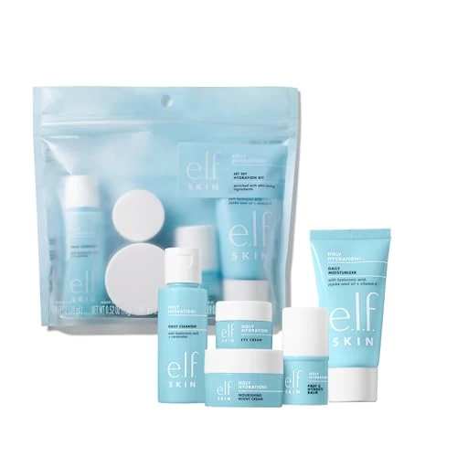 Limited-time offer: e.l.f. SKIN Jet Set Hydration Kit, Travel Friendly Hydrating Skincare Set, Face Cleanser, Balm, Moisturiser, Eye Cream and Night Cream, Vegan and Cruelty-Free from 16.00 £ to 16.00 £ (save 0.00%)