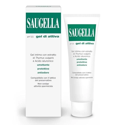Saugella Active Intimate Gel with Hyaluronic Acid and Timo for Effective Anti-Odour Action - 30 ml