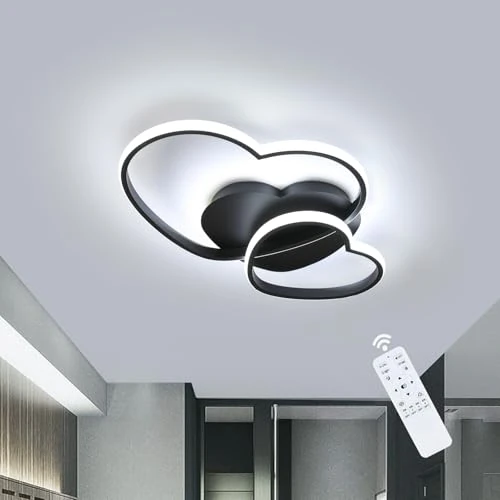 Limited-time offer: Riserva Dimmable LED Chandelier 48W, Heart Design, Black, 3000K-6500K, 50cm from 56.90 £ to 56.90 £ (save 0.00%)